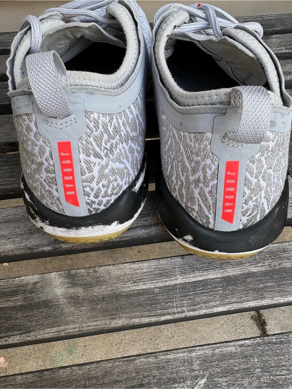 Jordan Men's Athletic Shoes Gray with Red Accents